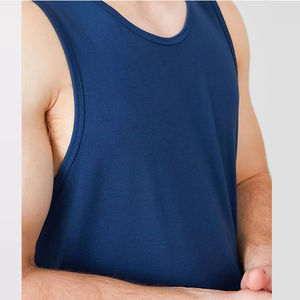 100% Pure Cotton Summer Tank Tops for Men Women Elastic Fitness <b>Vest</b> with Sleeveless Design for Fitness for men OEM - Product Image 5