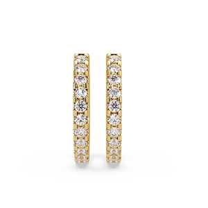 14K <b>Solid</b> <b>Gold</b> Round Brilliant Cut Lab Grown Diamond Hoop <b>Huggies</b> Earrings,925 Sterling Silver Women Men D Color VVS1 Lab Create - Product Image 2