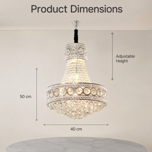 Luxury Iron Crystal Pendant <b>Lighting</b> Fixture Adjustable Height For Living Room <b>Dining</b> Room Hotel Lobby With E27 Bulb - Product Image 4