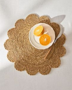 Set de table artisanal en jonc de mer naturel |   Set de table tressé écologique résistant à la chaleur minimaliste |   Décoration de table à manger durable - Product Image 2