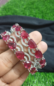 BRAZALETES DE ESTILO CLÁSICO AMERICAN DIAMOND Y BRAZALETES CHAPADOS EN PLATA TRADICIONALES Y A LA MODA Y ZIRCON CUBIC PARA MUJERES Y GIRS - Product Image 5