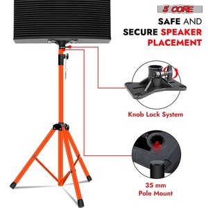 Par de Soportes para Altavoces de 5 Niveles, Ajustables en Altura, para PA, DJ, Trípode, Soportes para Monitores de Estudio con Inserto de 35 mm - Product Image 3