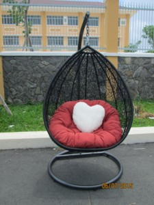 Silla Colgante Tipo Huevo Contemporánea para Exteriores con Mimbre de Ratán PE, Asiento Acolchado, Mueble Resistente para Patio y Jardín para 1 Persona - Product Image 5