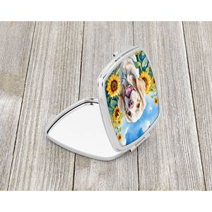 Clumber Spaniel Sunflowers Compact Travel <b>Makeup</b> <b>Mirror</b> Handheld Folding Pocket Decorative <b>Mirror</b> <b>for</b> Women and Girls Gift - Product Image 2