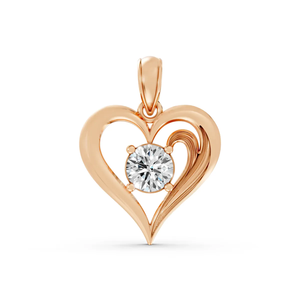 Lab Grown Diamond Heart Pendant 14K Yellow Gold IGI Certified Solitaire Love <b>Necklace</b> Romantic Wedding Anniversary Gift for - Product Image 4
