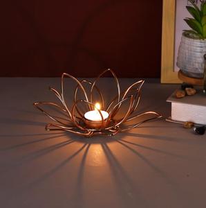 Support de bougie chauffe-plat en cuivre Lotus, résistant à la chaleur, décoration d'intérieur - Product Image 1