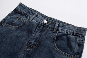 High-End <b>Men</b>’s <b>Baggy</b> Jeans Oversized Loose Fit Wide Leg Denim <b>Trousers</b> Premium Washed Fabric Modern Streetwear - Product Image 5