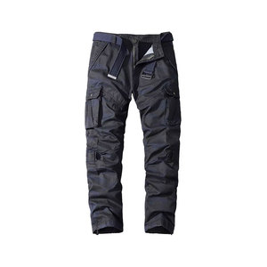 2025 été Collection personnalisé élastique grande taille hommes Cargo pantalon 100% coton taille moyenne plat décontracté pantalon multi-poches poignets - Product Image 4
