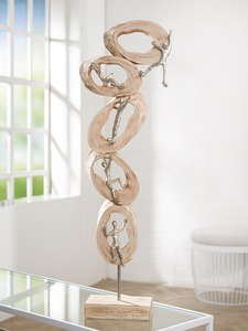 Sculpture contemporaine avec des figures argentées, décoration artistique de table, forme irrégulière faite à la main, décoration de salon - Product Image 4