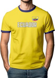 Camiseta de Fútbol de Ecuador para Hombre, Personalizable con Nombre y Número, Amarilla, Manga Corta, Absorbente de Humedad, Ropa Deportiva de Poliéster, Uniforme de Fútbol - Product Image 3