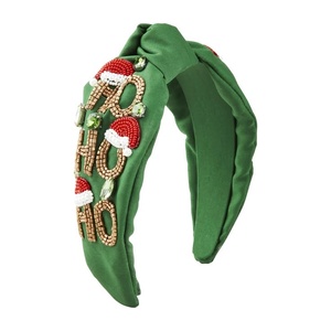 Luxury Unique Christmas Handmade Beaded Christmas Tree <b>Headband</b> for Women and Girls <b>Padded</b> Rhinestone Holiday Comfort Hairbands - Product Image 2