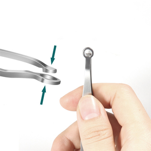 Easy Cut Stainless Steel <b>Long</b> Needle Round Head <b>Nose</b> Hair Tweezers for Men - Product Image 3