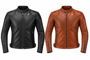 Blouson de moto en cuir perforé sur la poitrine |   Vert foncé Brun Noir |   Fabricant OEM ODM |   Qualité de conception haut de gamme |   Respirant - Product Image 4