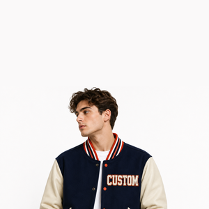 Custom <b>Men</b>’s Varsity <b>Baseball</b> <b>Jacket</b> High Street Letterman Coat Wholesale Blank College <b>Jacket</b> with Custom Logo OEM Outerwear - Product Image 6