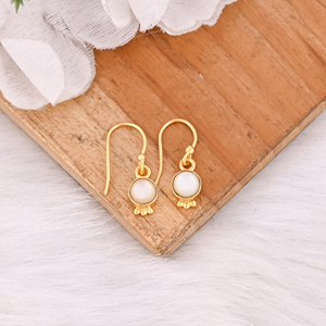 Handmade Natural Mother of Pearl Dangle <b>Earrings</b> for Womens - Product Image 2