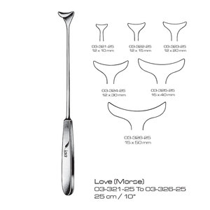 Spéculum Love Morse 25 cm (10 pouces) Instrument chirurgical gynécologique manuel en acier inoxydable certifié CE Classe I - Product Image 1