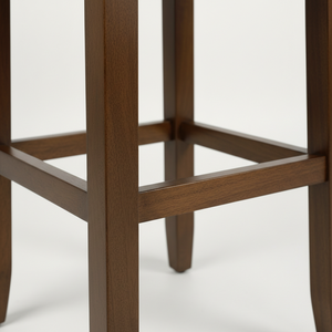 Ensemble de 2 tabourets de bar et de comptoir en cuir PU, ensemble de tabourets capitonnés en cuir PU, ensemble de tabourets rembourrés en PU avec structure en bois massif, hauteur bar et comptoir - Product Image 4