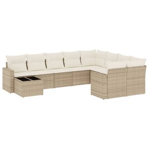 Ensemble de canapés de jardin en polyrotin beige de grande taille avec housses amovibles - Product Image 2