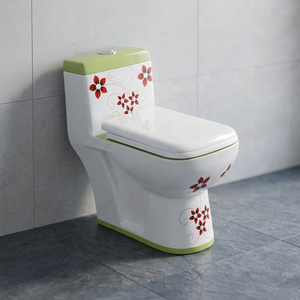 Elegant Modern Mint Green Color One Piece Toilet Designer Ceramic Sanitary Ware For African Hotel Bathroom Decor - Product Image 5