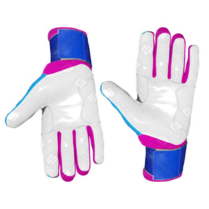 Gants de frappe en cuir bleus, roses et blancs, rembourrés, avec fermeture auto-agrippante, unisexes, pour adultes, entraînement, ambidextres - Product Image 2