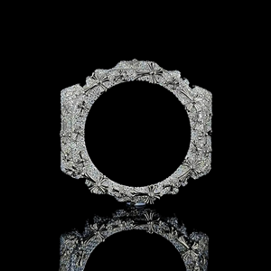 Lunette de montre en acier inoxydable personnalisée à motif croisé diamanté, sertie de diamants, cadre de remplacement écologique, accessoire de luxe pour bijoux, qualité supérieure - Product Image 1