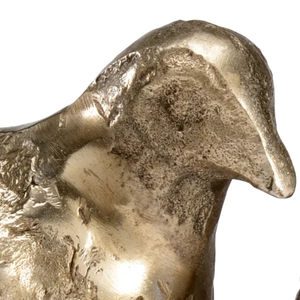 Sculpture abstraite contemporaine en or sur base en marbre noir, ornement décoratif moderne pour la maison, pour table, étagère ou bureau - Product Image 5