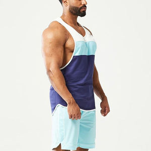 <b>Men</b> Knitted Stringer Tank Top Gym Workout Vest Breathable Sweat Wicking Muscle Training <b>Singlet</b> Custom Color Sportswear High - Product Image 3