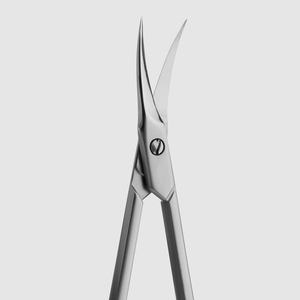MARI INSTRUMENTS Nghia KD.708 (150196) Professional Use High Carbon Steel Curved Blade <b>Cuticle</b> <b>Scissors</b> 3.75 Inch Sand Finish - Product Image 3