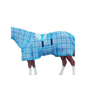 Navy Blue Horse Rug With <b>Red</b> Trim Nylon <b>Material</b> All Weather Protection - Product Image 5