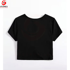 Custom Logo Women's Premium Cotton Crop Top Soft Breathable Casual T Shirt for Summer Fashion and Everyday Lifestyle Wear - Product Image 2