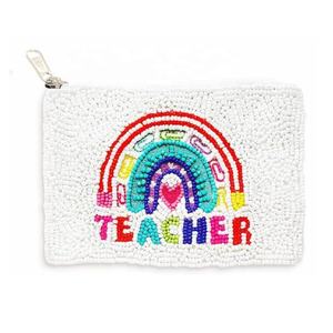 Porte-monnaie en tissu perlé fait main avec fermeture éclair, mini format, durable, haute qualité, pour espèces, cartes, clés, cadeau pour la Fête des Enseignants - Product Image 2