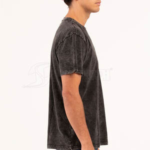 Camiseta de Algodón y Poliéster de Alta Calidad con Lavado Ácido 2026, Camiseta Vintage Relajada con Lavado Ácido Mineral - Product Image 3
