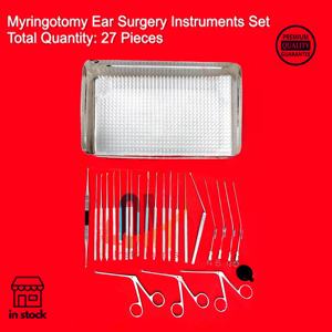 Juego de Instrumentos Quirúrgicos para Miringotomía, Calidad Premium, 27 Piezas, Acero Inoxidable Alemán, Reutilizables, para Cirugía de Oído ORL - Product Image 4