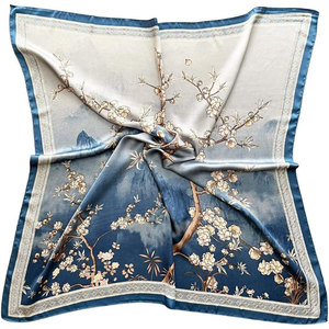 Unique Design Breathable 100% Silk Women <b>Square</b> <b>Scarf</b> Floral Pattern Elegant Fashion Accessory Quick Dry Hot Sale - Product Image 1