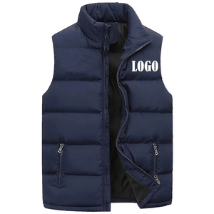 <b>Men's</b> <b>Red</b> Puffer Vest Sleeveless Winter <b>Gilet</b> Windproof Thick Quilted Stand Collar Zip Up - Product Image 2