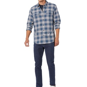 Camisa de Franela de Manga Corta para Hombre, Cuello Redondo, Corte Regular, Estilo Casual, Tejido de Punto, Estampado Digital, 100% Algodón, Transpirable, Azul - Product Image 3