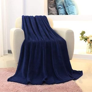 Manta de lana para cama individual, ligera, lista para enviar, calidad superior, en color azul oscuro, fabricada por Vaibhav Exports - Product Image 1