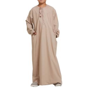 Good Quality Cheap Children's Islamic Thobe Robe <b>Modest</b> Cotton Tall Fit Matching Sleeve - Product Image 1