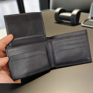 Customizable High Quality Genuine Leather Business <b>Wallet</b> Short <b>Trifold</b> with Multi Card Slots Low MOQ Features Custom Logo - Product Image 1