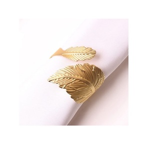 Geometric Napkin Rings Brass Durable Wedding <b>Table</b> Decoration Set Ring Shape Elegant Zinc Alloy <b>Table</b> Decor Napkin Ring - Product Image 2