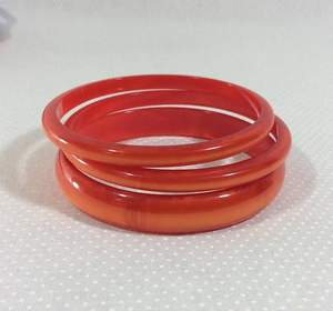 Brazalete de Resina al por Mayor, Brazalete Ovalado de Color, Forma Redonda Doble de Melocotón, Pétalo de Rosa Roja para Uso Artesanal - Product Image 5