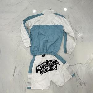 Wholesale Mens Windbreaker Nylon <b>Tracksuit</b> 2Piece Shorts Set Reflective Streetwear Summer Sportswear Custom Logo OEM - Product Image 2