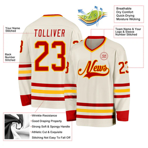 Breathable Mesh Hockey Jersey Full Custom Team Uniform With <b>Athletic</b> Fit And Embroidered Team Logo Design - Product Image 5