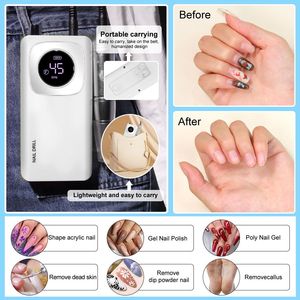 Trapano Elettrico Ricaricabile per Unghie 45000 RPM con Display LCD, Silenzioso, per Gel e Smalto, Accessori per Unghie, Lima per Unghie - Product Image 6