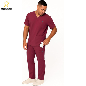 <b>SCRUBS</b> Men's <b>Scrub</b> Set – Stretch V-Neck Multi-Pocket Men's Medical <b>Uniform</b> <b>Scrubs</b> Top & Cargo Pants - Product Image 3