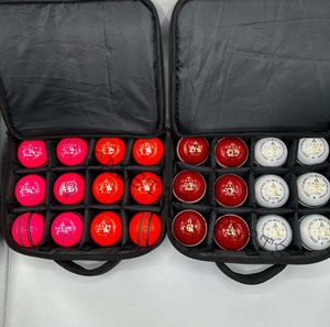 Pelota de Cricket de Primera Calidad Cosida a Mano, Grado A, Cuatro Piezas, Tamaño Adulto, 156 GM, Colores Malty, Logotipo Personalizado, Suministro de Fábrica - Product Image 1