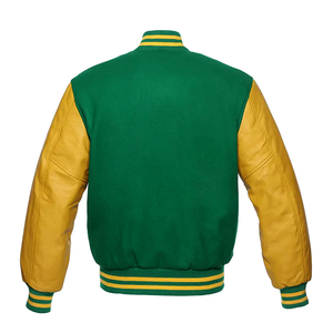 Chaqueta universitaria para hombre de alta calidad, chaqueta universitaria de lana con mangas de cuero, chaqueta bomber universitaria al por mayor - Product Image 3