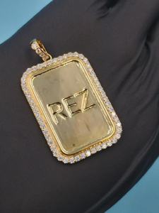 จี้เพชรทรงสี่เหลี่ยมแบบ Iced Out สั่งทำได้ พร้อมจี้ชื่อตัวอักษร VVS Moissanite เงินแท้ 925 เครื่องประดับฮิปฮอป จี้ตัวอักษร - Product Image 4