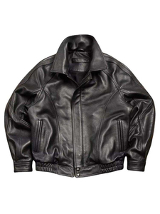 Blouson bomber unisexe surdimensionné en polyester/coton, noir vintage, fermeture éclair, col rond, motif dessin animé hivernal, personnalisable - Product Image 1