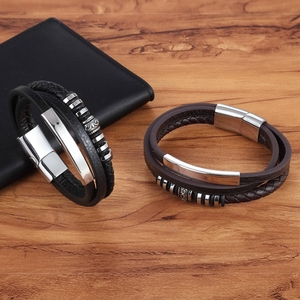 MenneM Bracelet de couple de luxe décontracté, multicouche, fait main, vintage, géométrique, style western, pour hommes, vente en gros - Product Image 2